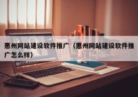 惠州网站建设软件推广（惠州网站建设软件推广怎么样）